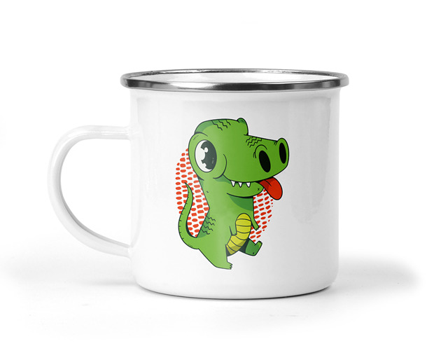 kubki Kubek metalowy cute dino