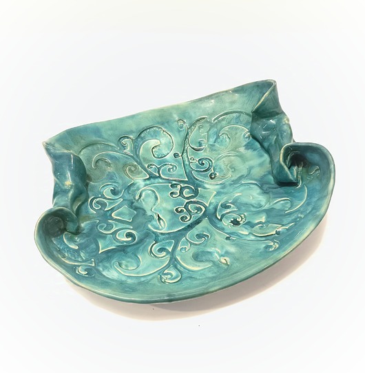 patery i talerze Duża patera ceramiczna na owoce.