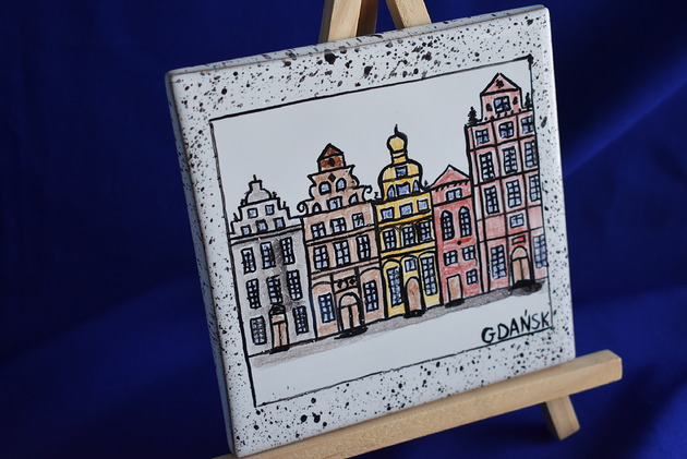 podkładki do kuchni Kafel ręcznie malowany Gdańsk