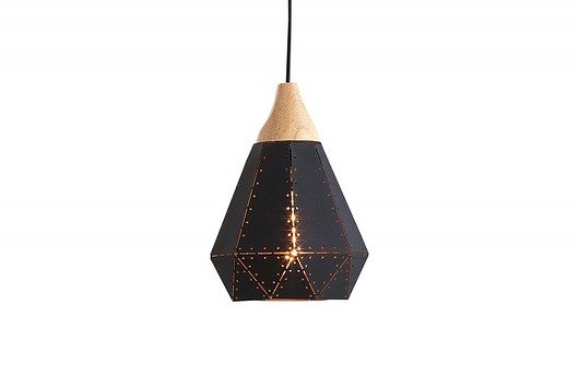 lampy wiszące Lampa wisząca Scandi czarna drewno 28cm