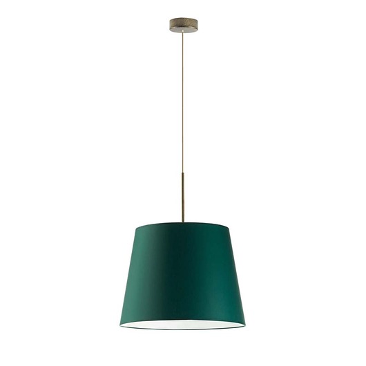lampy wiszące Zielonobutelkowa lampa wisząca do kuchni nad wyspę SARI ze stożkowym kloszem