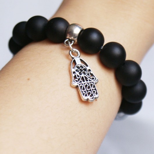 matowy blackstone & hamsa (ręka fatimy) kaktusia