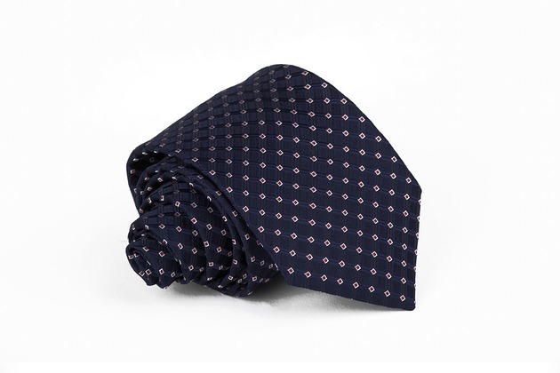 Krawat Męski Elegancki Kolekcja ciemny granat  AKADEMIA STYLU