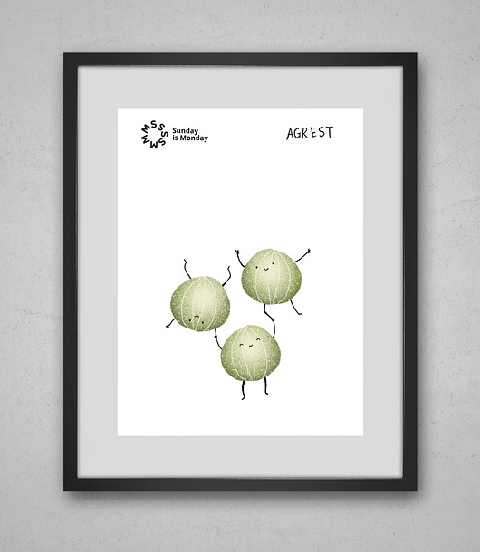 Plakat agrest - NO TO ZDRÓWKO! Sunday is Monday