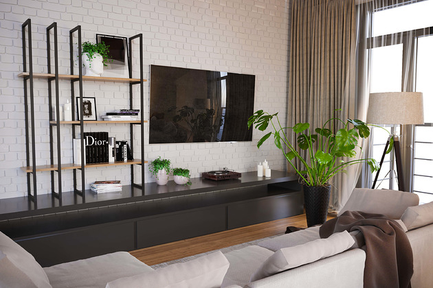 regały i półki Regał wiszący loft z drewnianymi półkami