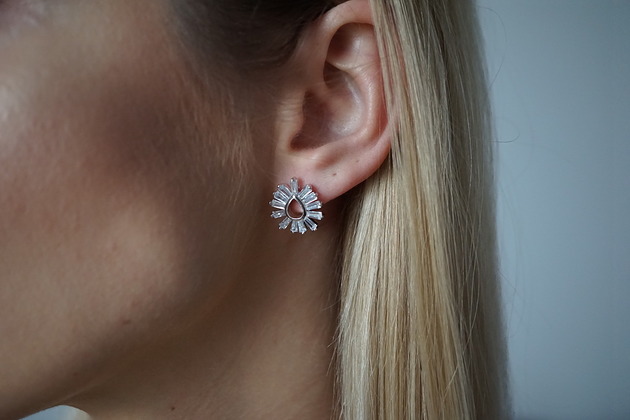 Ozdobne duże kolczyki z cyrkoniami srebro 925 VENA Jewellery