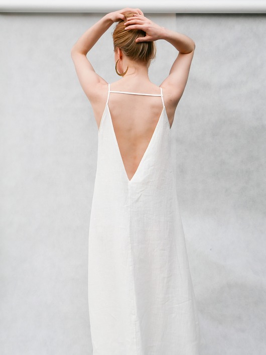 sukienki maxi damskie Maxi Długa biała lniana sukienka na lato