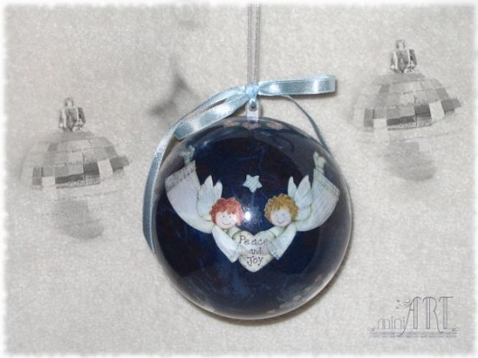 bombka aniołkowa niebieska miniart