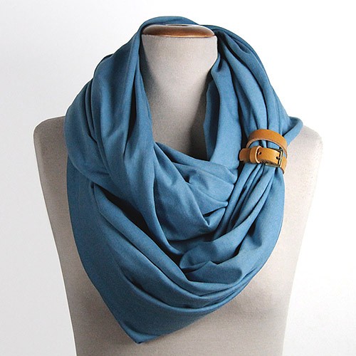 Dzianinowy Komin Tuba Szal - BLUE (pasek) CADOaccessories
