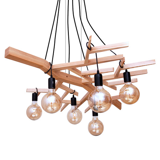 lampy wiszące Lampa sufitowa drewniana Big Branch 6