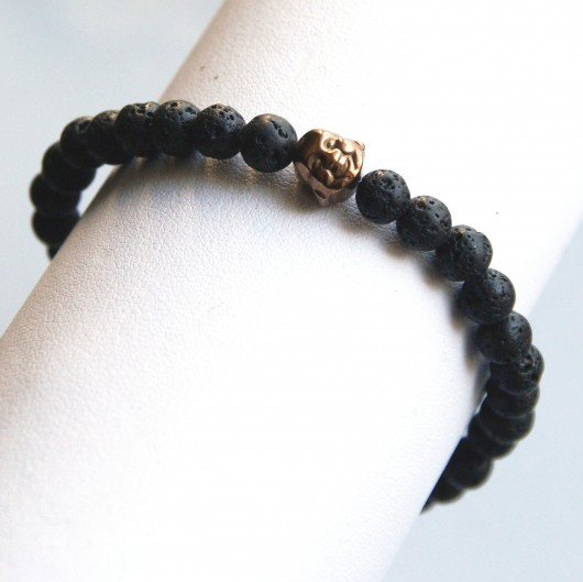 męska bransoletka :: buddha & BLACK LAVA kaktusia