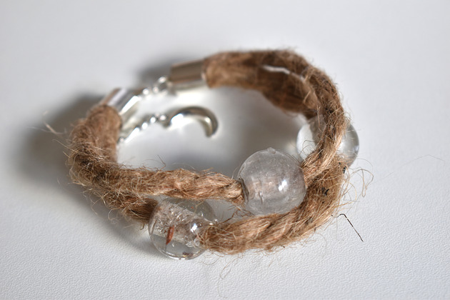 bransoletki drewniane Naturalna bransoletka z Juty, Szklane koraliki