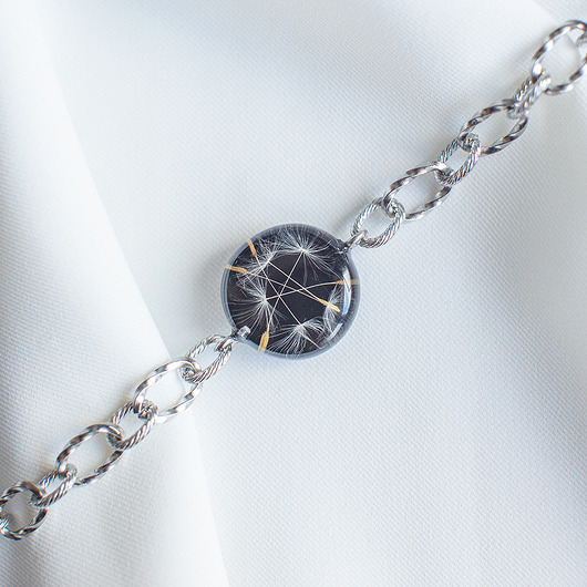 bransoletki z żywicy Bransoletka z rzęsek dmuchawca