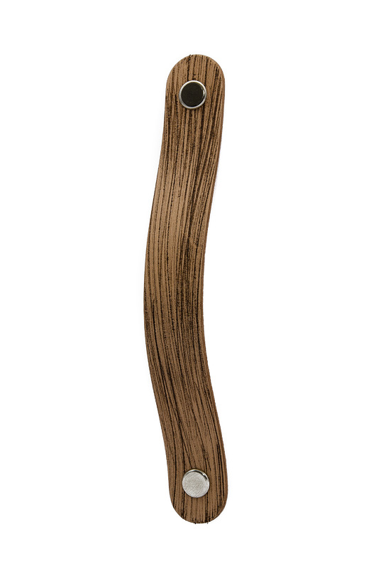 gałki do mebli Skórzany uchwyt meblowy COLORISO BROWN WOOD