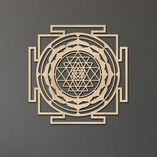 Drewniany Panel Dekoracyjny SRI YANTRA 60x60cm Missing Decor