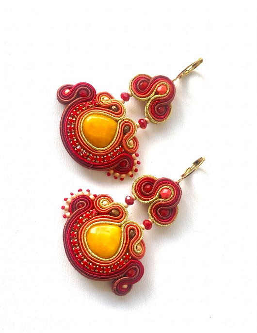 kolczyki soutache Sutaszowe kolczyki SEVILLA _ KOLEKCJA 2024
