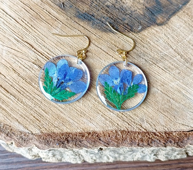 kolczyki z żywicy MAGIA ŻYWICY - kolczyki LOBELIA