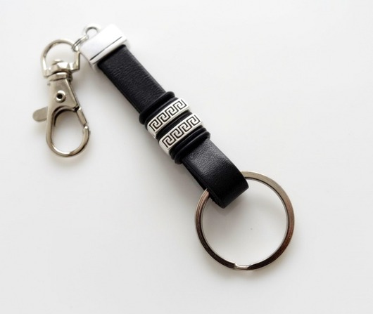 breloki dla niego Brelok czarny skórzany męski damski