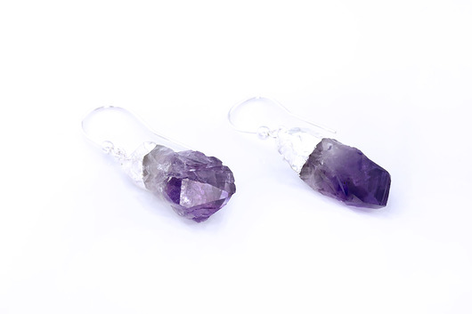 Brazi Earrings Raw Ametyst srebro Brazi Druse Jewelry