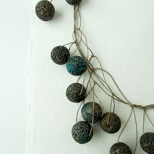 kolie Lawa Naszyjnik lniany Unikat