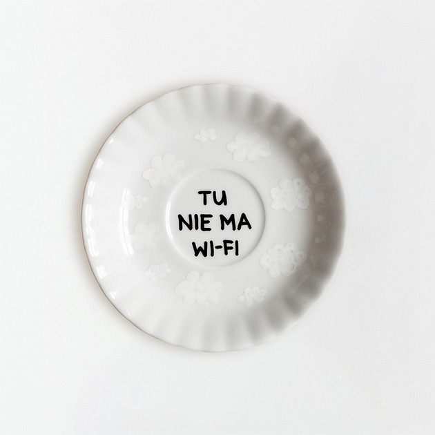 Ozdoby na ścianę Talerz na ścianę - tu nie ma wi-fi