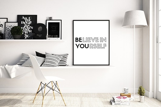 Plakat typograficzny / BELIEVE IN YOURSELF A3 Well Wall