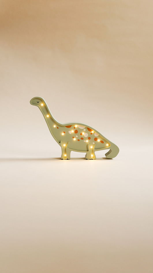 lampy do pokoju dziecka Drewniana Lampka Dino - Green