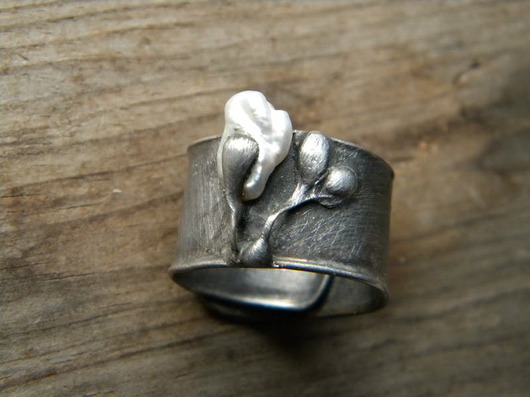  (zam) Roman Ancient Ring ;) biała perła Beata Trotter