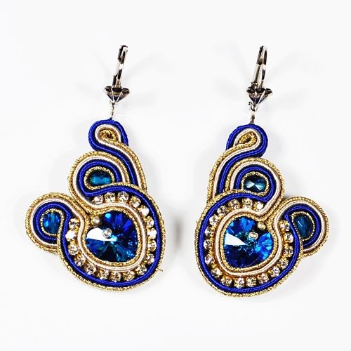 kolczyki soutache Sutaszowe kolczyki BLUE HEARTS