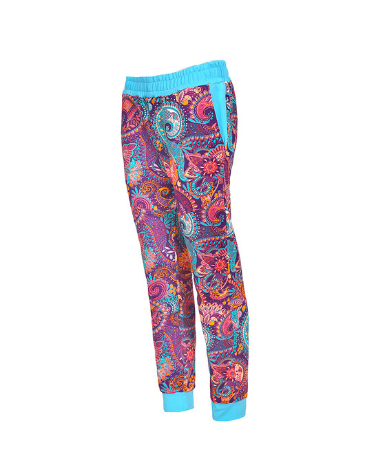 spodnie dresowe damskie Spodnie dresowe "Paisley" z turkusem