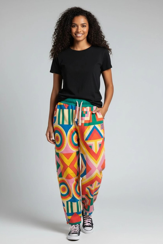 spodnie dresowe damskie Spodnie dresowe Purosza abstrakcyjny wzór rozmiar M