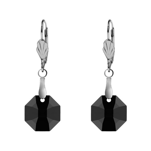 kolczyki swarovski Czarne kolczyki z kryształami  Swarovskiego