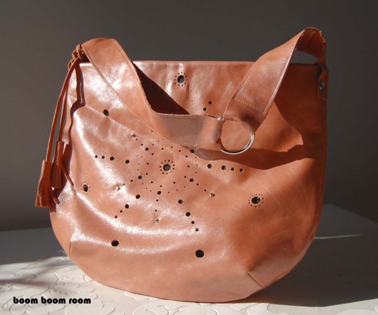CAMEL LEATHER BOHO BAG boom boom room