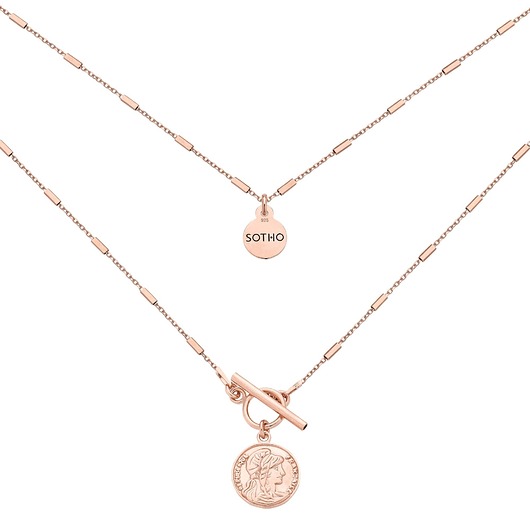 złote naszyjniki Naszyjnik z monetą z różowego złota