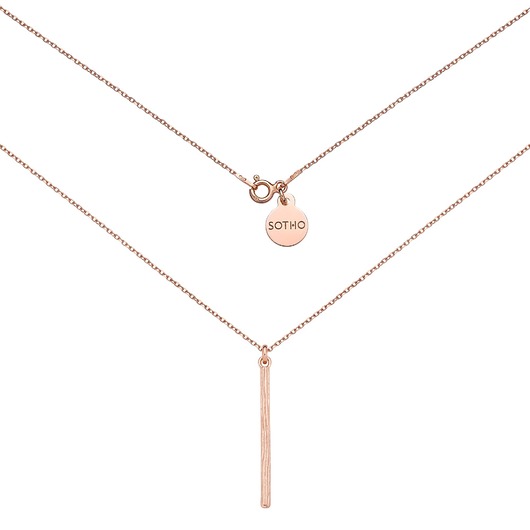 złote naszyjniki Naszyjnik z różowego złota z podłużną zawieszką