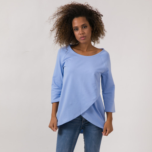 bluzki - inne Bluzka bawełniana TULIPAN błękitny