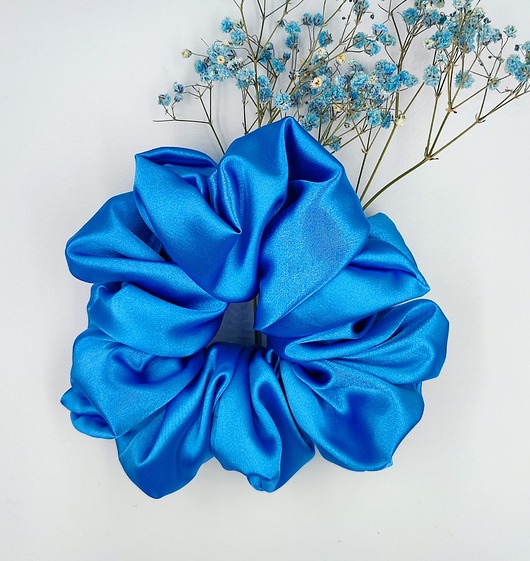 gumki do włosów Scrunchie satyna turquoise sky