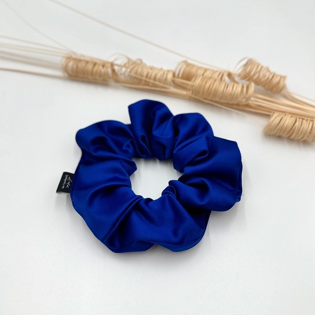 gumki do włosów Scrunchie/frotka Satyna bawełniana Kobalt