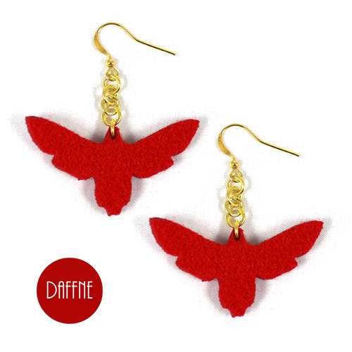Red Felt Moth with Gold by Daffne LOVINA PRINTS