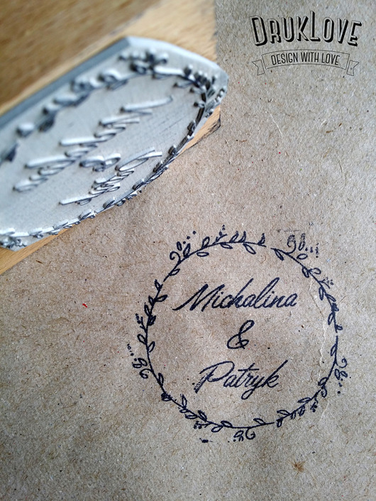 Stempel ślubny personalizowany 60mm koło DrukLove