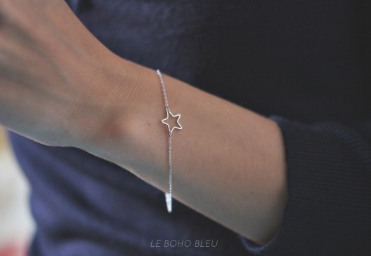 bransoletki - inne Rhodium Plated Star Bracelet