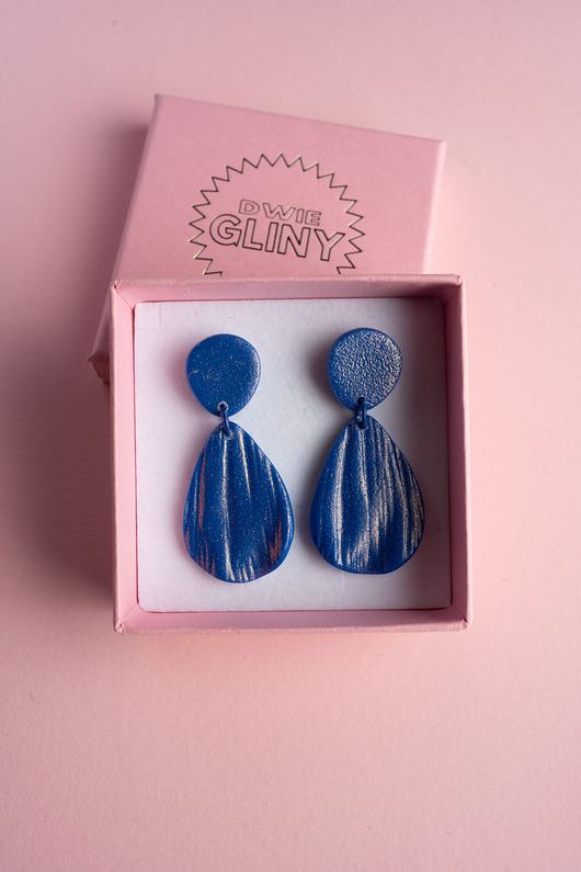 kolczyki z masy plastycznej Kolczyki listki z fakturą