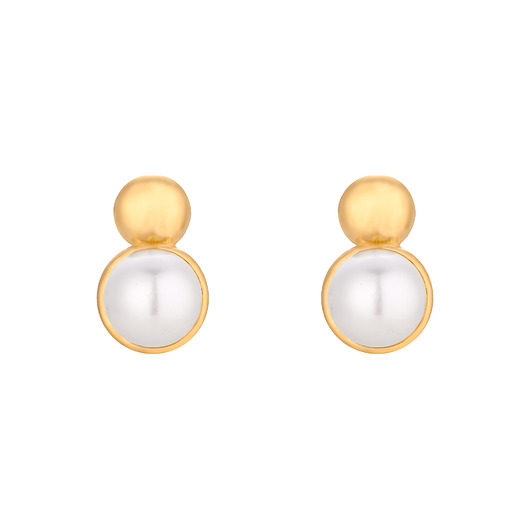 kolczyki pozłacane Złote kolczyki z perłami