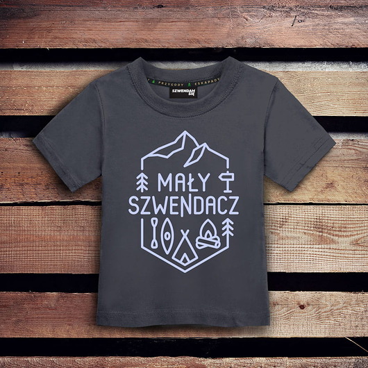 t-shirty dla chłopców Koszulka dziecięca MAŁY SZWENDACZ szara - 3-4 lata