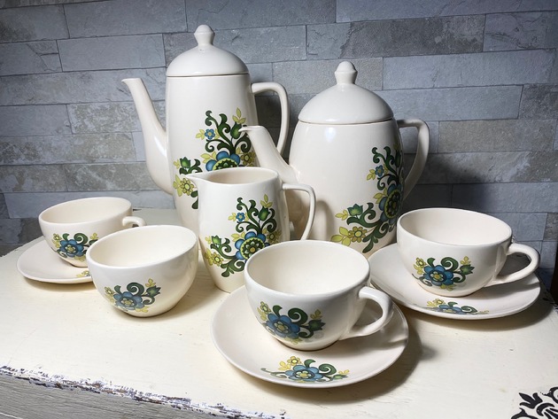 filiżanki Unikat zestaw ceramiki newdevon pottery Newton AbbottZ