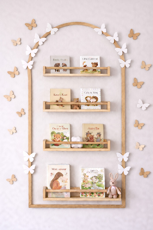 meble - inne Łuk na ścianę z motylami Listwy w kształcie łuku Biblioteczka motylki