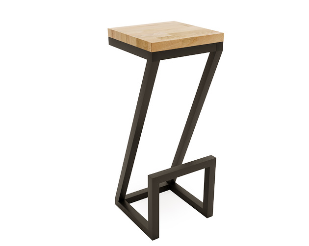 stołki Hoker barowy loftowy drewno dębowe stal, ręczna produkcja,