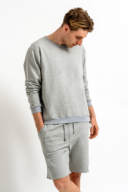 bluzy męskie Bluza męska basic"ETHAN" szara