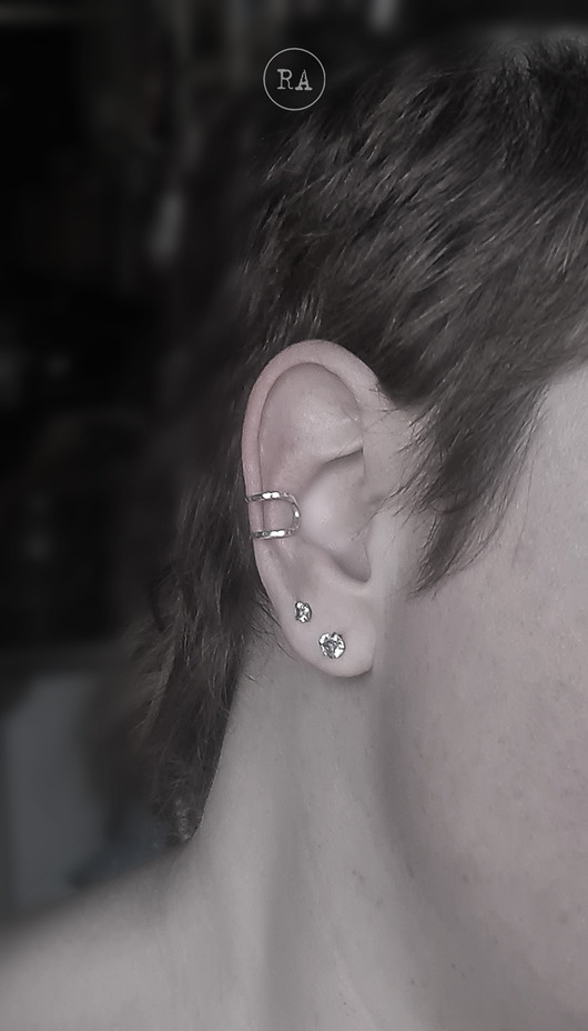 nausznice Nausznica na ucho srebro DOUBLE