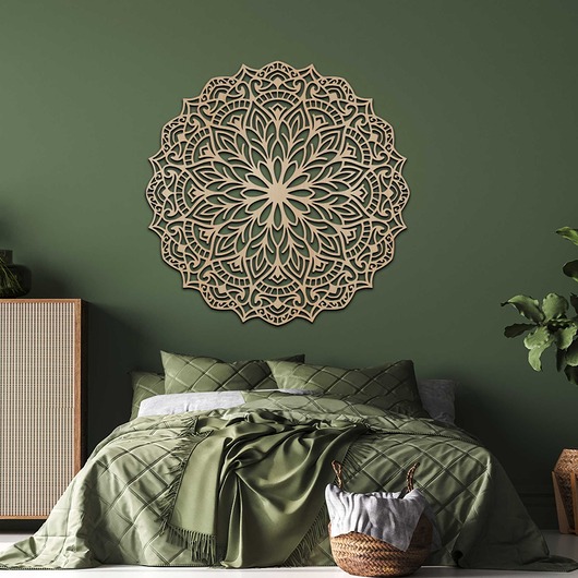 Ozdoby na ścianę Panel Złota Mandala 80cm